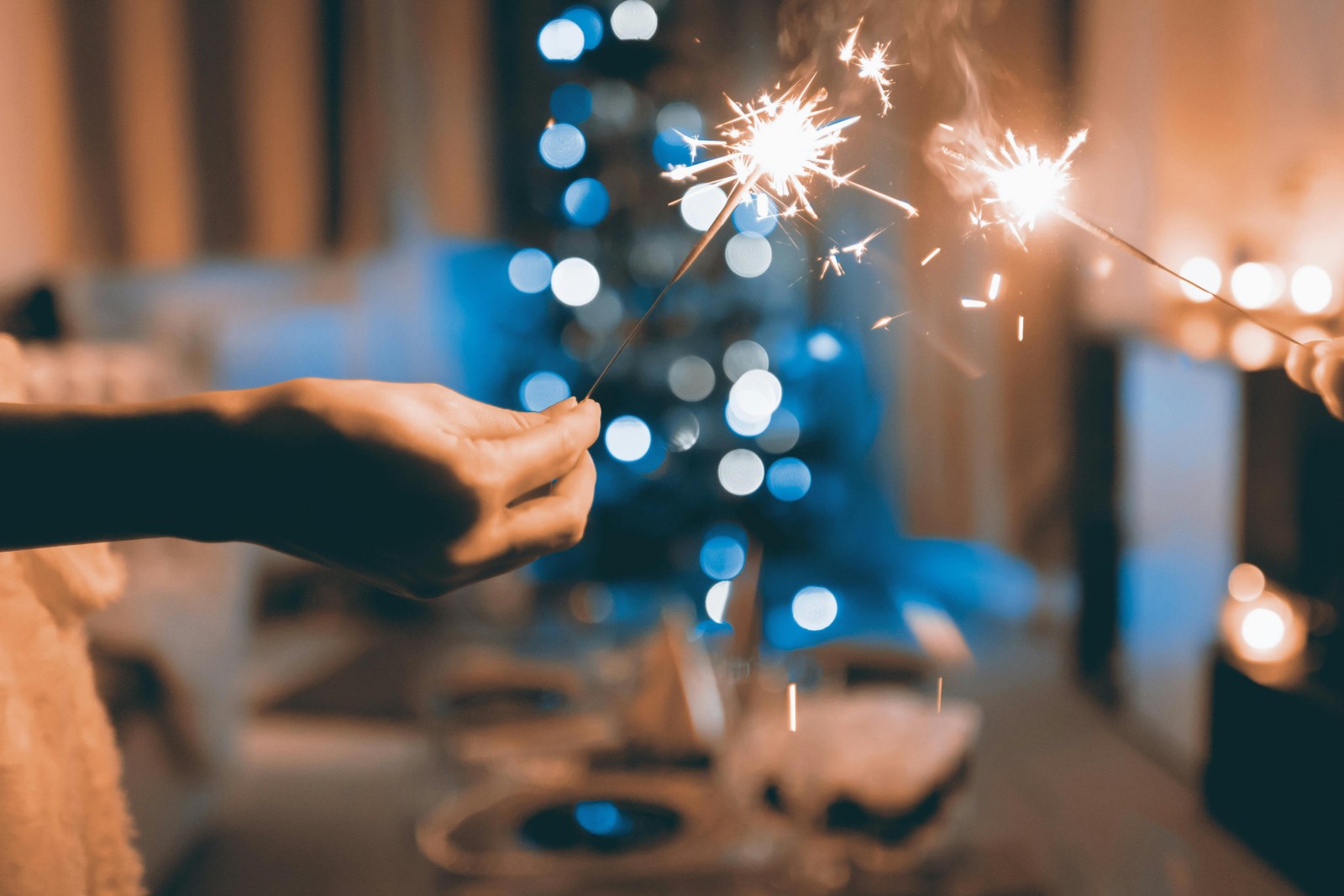 sparklers, new year, new year's eve, celebration, resolutions, starting the new year